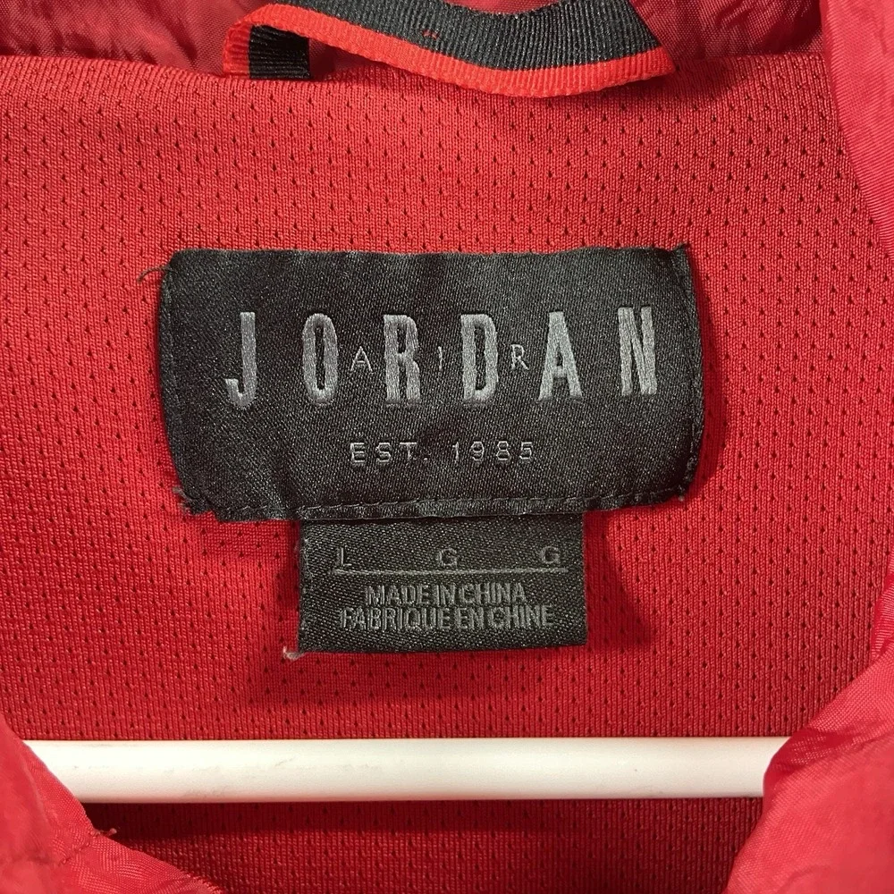 Air Jordan Jacket Mens Large Wings Windbreaker Full Zip Hooded Training Lined